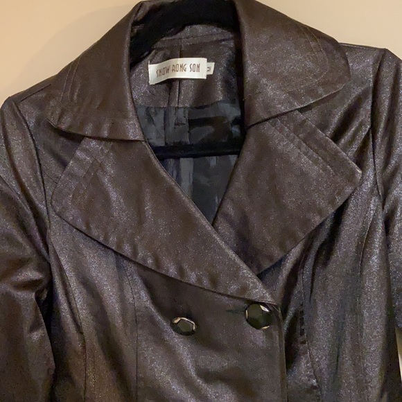 EUC Satin Trench Coat Size: M - Picture 3 of 6